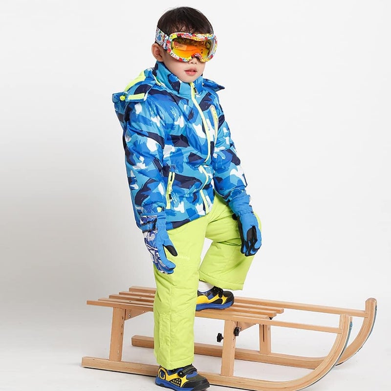 HOTIAN Boys 2 Piece Ski Jacket Snow Jacket Pants Suits Windproof Waterproof Winter Coats,Style 23,12 - Image 2